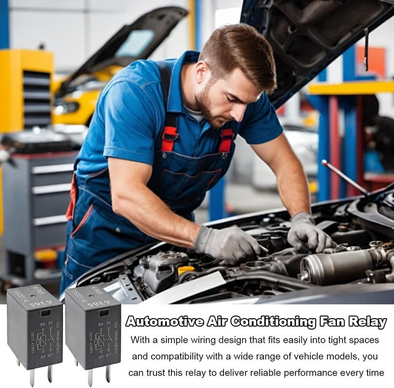 Wevdn 2 PCS Car Air Conditioning Relay, 13500114/8385 12VDC 40A High Power 4 Pin Relay, Multi Purpose Air Conditioning Fan Relays Compatible with Most Vehicles, Car Accessories - Image 5